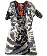 Indikka New York Dress Size L Animal Print Womens Red Faux Necklace Pock... - $372.74 MXN