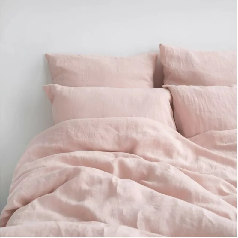 Light Pink Cotton Duvet Cover Softened Bedding Duvet Cover Custom sizes duvet - $88.19+