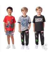 Marvel Boys Girls Tops Pants Shorts Black Multicolor 5-Piece Set Kids - $62.41 CAD