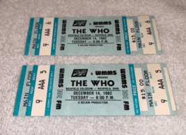 The Who 2 Unused 1982 Concert Tour Tickets Roger Daltrey Pete Townshend Wmms Lbu - £27.96 GBP