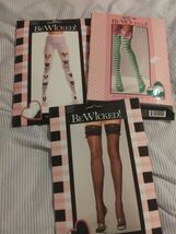 3 Be Wicked Womens Thigh High Stockings Lot OS - $14.99