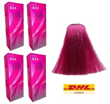 4 X Berina Hair Dye A24 Magenta Color Fashion Style Permanent Color Cream - $38.68
