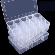 3 Pack15 Grids Large Plastic Storage Box Organizer Box,15 Compartments W... - £31.28 GBP