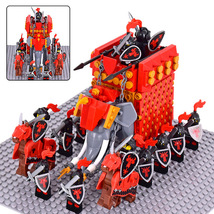 Medieval Red Dragon Knights Legion Army with War Elephant Minifigures Set B - £36.62 GBP