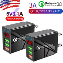 2Pack 3 Port Fast Quick Qc 3.0 Usb Hub Wall Charger Power Charge Adapter Us Plug - £12.11 GBP