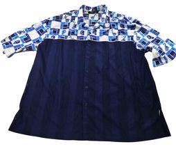 Mens Southpole Sax XXL Blue &amp; White Short Sleeve Button-Up Shirt - $28.50