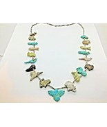 Fetish Necklace Semi Precious Stone Shell Bead Necklace 31 1/2” Sterling - $1,690.00 MXN