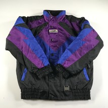 Vintage Coldwave Snowmobile Jacket Mens Small Purple Black Blue Shiny 90... - $56.09