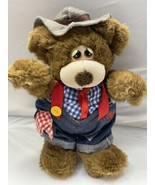 Country Bears Vintage 1985 Plush Uncle Tyler Marchon Suspenders Overalls... - £14.33 GBP