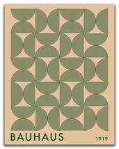 Bauhaus-Inspired Minimal Wall Art - 11X14&quot; Unframed Print - Abstract, Mid, Green - £25.27 GBP