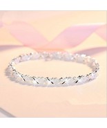 Sterling Silver Bracelet Female Wedding Accessories Ladies Fashion Zirco... - £21.54 GBP