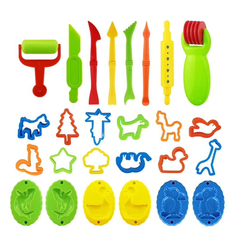 26PCS DIY Slime Plasticine Mold Modeling Clay Kit Slime Plastic Play Dough Tools - £10.39 GBP