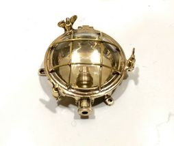 Mini Solid Brass Metal Industrial Marine Ship Deck Wall Light - Picked polished - $98.01