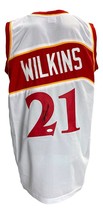 Dominique Wilkins Autografato Su Bianco Stile Professionista Maglia da Basket - £90.84 GBP