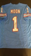 Warren Moon Autographed Houston Oilers Custom Jersey (SM COA and Hologram) - £143.08 GBP