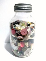 Old Glass Bottle Mixed Lot of Vintage Buttons - £12.85 GBP