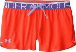 Under Armour Youth Girls Solid Play Up Athletic Shorts-Rocket Red, Small - $17.81