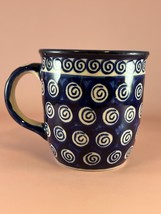 Boleslawiec Handmade Cobalt Blue Swirl Coffee Mug Made in Poland - £7.93 GBP