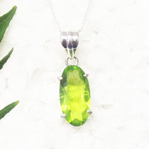 925 Sterling Silver Peridot Necklace Handmade Jewelry Birthstone Necklace - £30.61 GBP