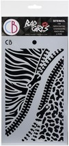 Ciao Bella Bad Girls Texture Stencil 5&quot;X8&quot;-Double Zip - £17.31 GBP