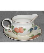 2 pc Mikasa FRUIT PANORAMA PATTERN Gravy Boat w/Underplate - $455.92 MXN
