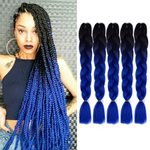 Doren Jumbo Braids Synthetic Hair Extensions 5pcs, T15 black-blue - £19.42 GBP