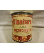 Vintage 1940s/50s Planters Peanut Mr Peanut Salted Mixed Nuts Tin Can 15... - $19.95