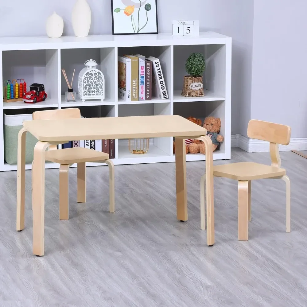 Kids Wood Square Table and 2 Chairs Set Furniture for Children Ideal for... - $195.79