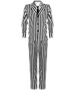 Halloween Black White Striped Men Costume Comedy Horror Size XXL - $31.93 CAD