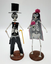 Skeleton Bride And Groom Mexico Day Of The Dead Figures Metal Wedding Couple EUC - £17.26 GBP