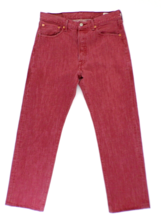 Levi&#39;s 501 Button Fly Marsala Red Jeans Men&#39;s 32x29 White Oak Cone Denim - £44.66 GBP