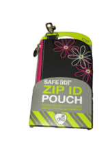 Travelon Safe ID RFID Blocking Zip Pouch ID Holder, Black Floral, Clip On - $29.99