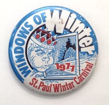 Vintage St. Paul Minnesota 1977 Winter Carnival Button  Pin Windows Of W... - £9.43 GBP