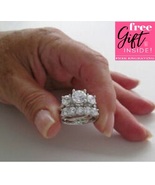 3ct Moissanite Diamond 925 Silver Engagement Ring Set Valentine Day Gift for Her - $248.79