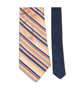 VTG Tommy Hilfiger Mens Silk Tie Striped Light Orange Navy Blue 56 in L ... - $20.06 CAD