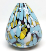 Hand Blown Pearlessence Art Glass Confetti Mini Bud Vase Reed Diffuser Decor 3&quot; - $16.99