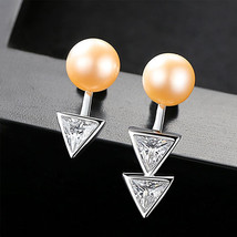 S925 Sterling Silver Pearl Earrings Set 3A Zircon Left And Right Dual-Use Earrin - £22.89 GBP