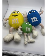 Set of 3 M&amp;M Plush Dolls 2001 Collectible By Nanco Mars VTG Blue Green Y... - $48.56 CAD