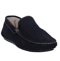 Bruno Magli Men&#39;s  Italy  Xavier Navy Soft Suede Loafers Shoes Size 12 - $213.77