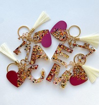 Lovely personalised KEYCHAIN. Epoxy resin handmade. Perfect gift ! - £7.11 GBP