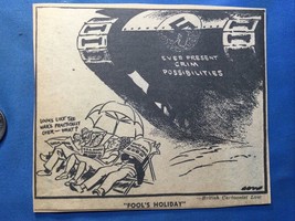 World War 2 WW2 Comic Sketch ORIGINAL From newsprint - WAR OVER - $20.25 CAD