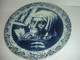 Boch Belgium Large Lady Reading Charger Plate         RIA - $45.00