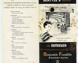 Benjamin Franklin Western Hotel Brochure The Outrigger TIKI Seattle Wash... - $27.72