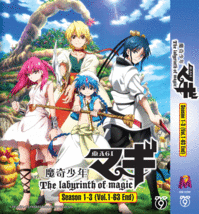 DVD Magi: The Labyrinth of Magic Season 1-3 Vol. 1-63 End English SUB + Shipping - £40.49 GBP