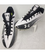 Under Armour Football Molded Cleats Shoes Black White Men&#39;s SIZE 9.5 - $29.77 CAD