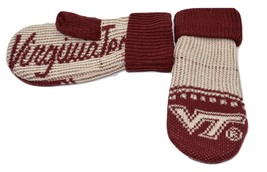 Adidas Virginia Tech Hokies Women&#39;s NCAA Team Fleece Lined Winter Knit Mittens - £14.38 GBP