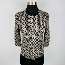 Banana Republic Outlet Womens Black Tan Geometric Print Cardigan Sweater - £13.83 GBP