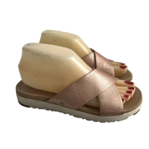 Ugg Treadlite Women Mauve Slides Sandals Size 7M Leather Criss Cross Shoes - $26.13