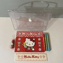 Vintage Sanrio Hello Kitty 1998 Mini Stationery Set Pencils Notepad Rule... - $29.99