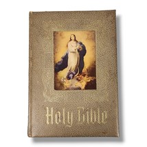 Vintage Holy Bible Catholic Parish Edition Red Letter Version Family Reg... - £50.97 GBP